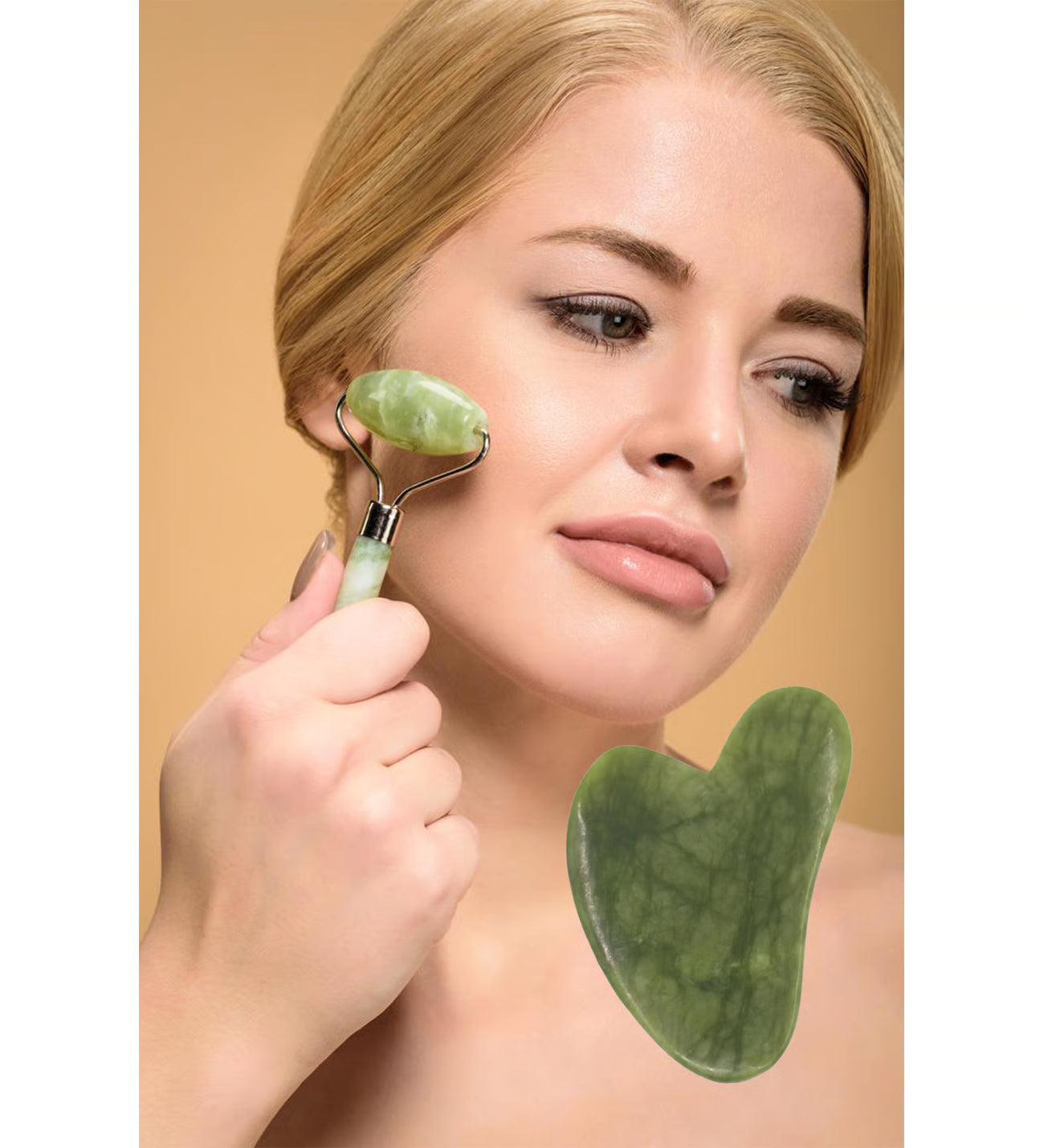 Yeşim Doğal Sha Yüz Masaj Taşı - lumiafemme